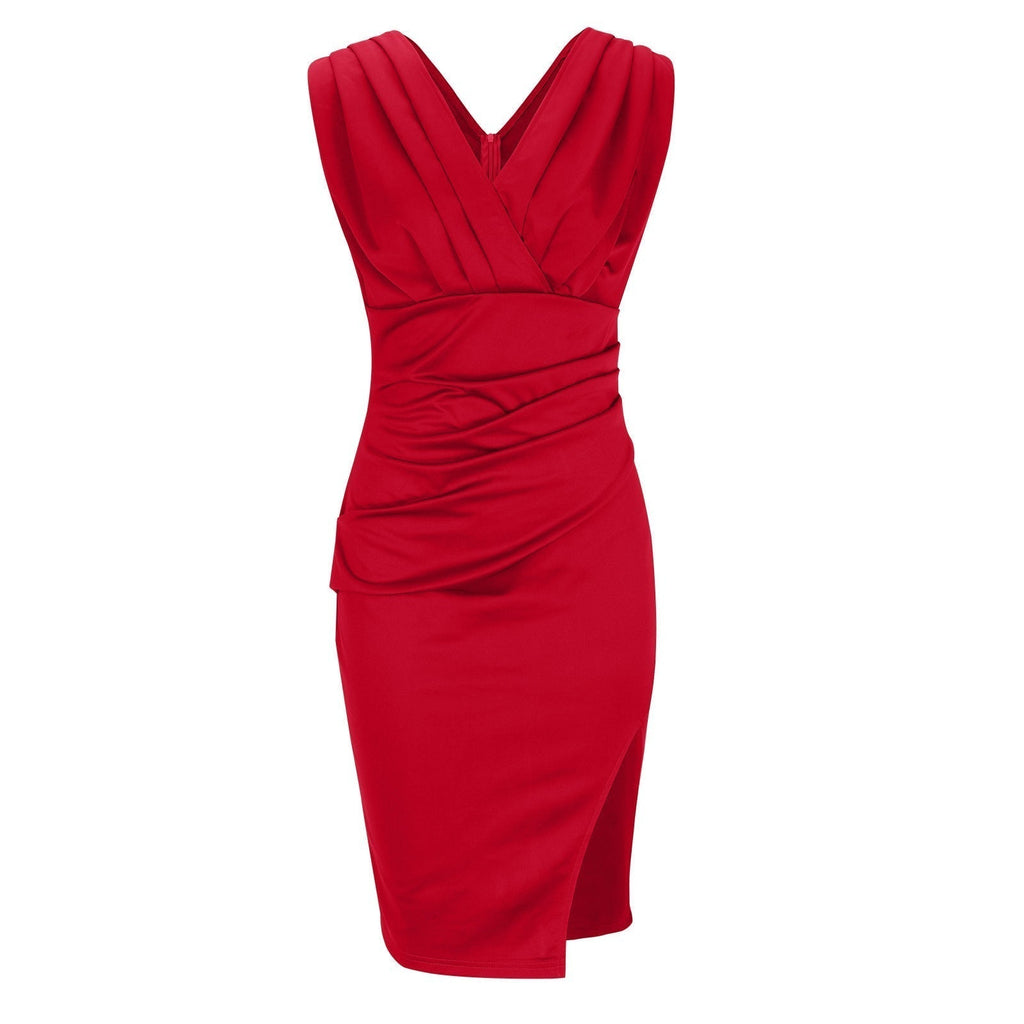 Imara | Elegant V-Neck Slit Dress