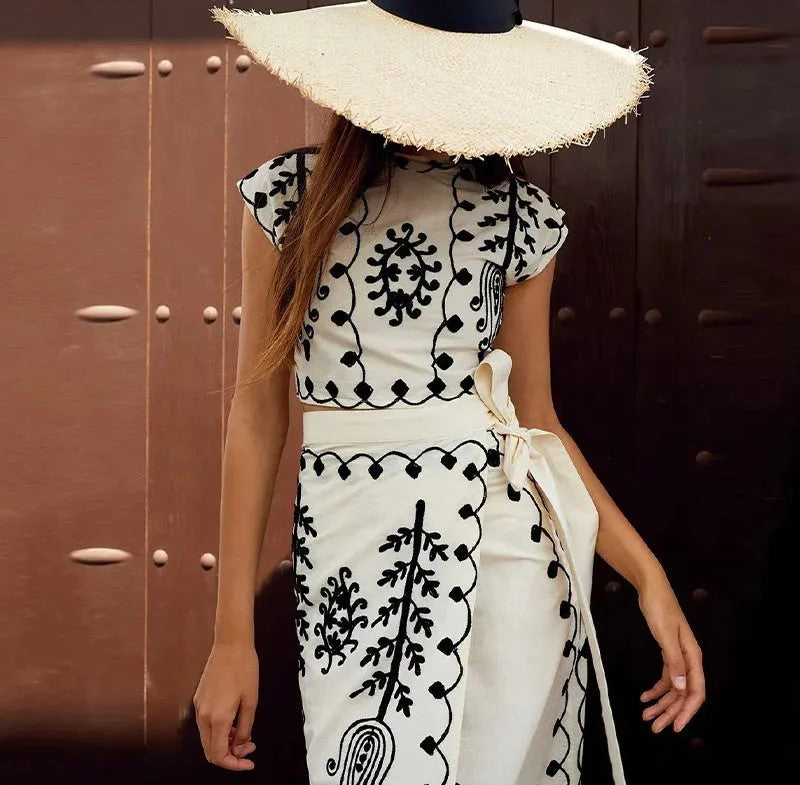 Cynthia | Stylish Printed Top and Skirt Set