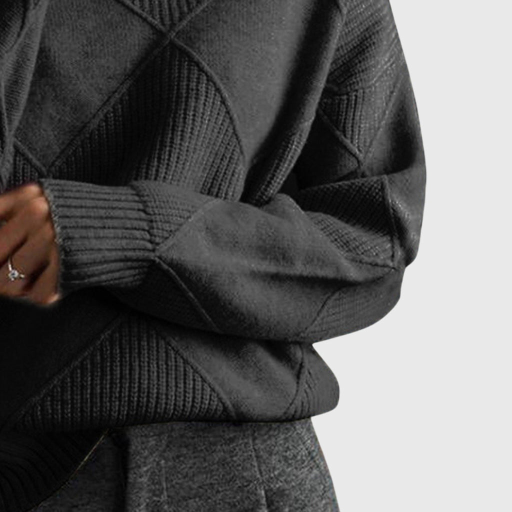 Verona | Geometric Turtleneck Sweater