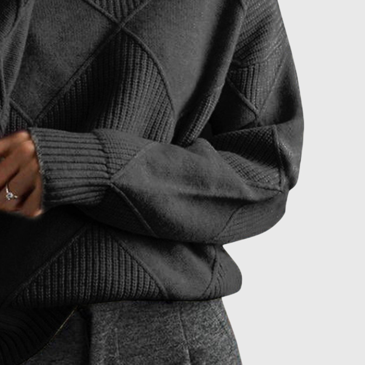Verona | Geometric Turtleneck Sweater