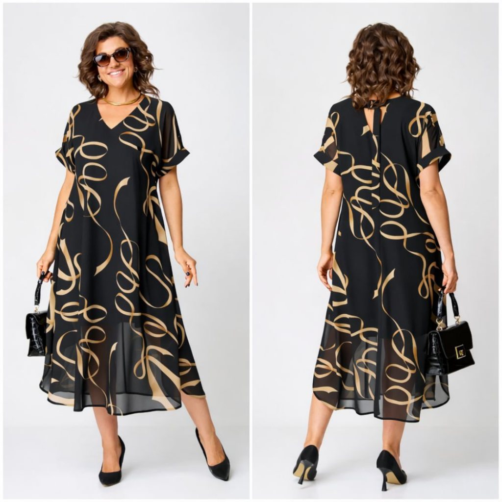 Elena | Timeless Elegant Swirl Dress