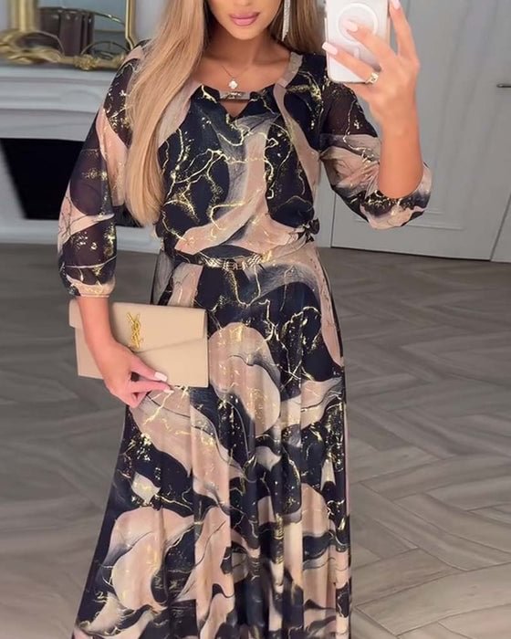 Isadora | Elegant Marble Maxi Dress