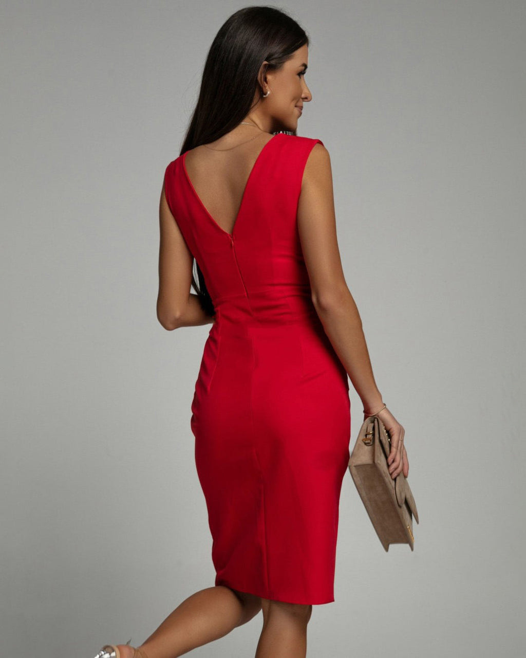 Imara | Elegant V-Neck Slit Dress