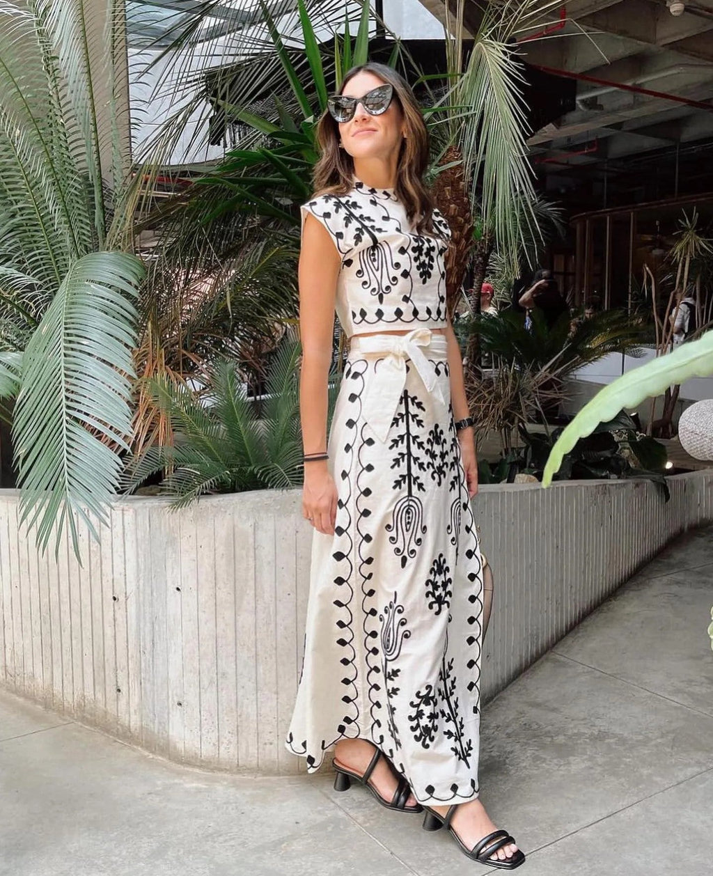 Cynthia | Stylish Printed Top and Skirt Set
