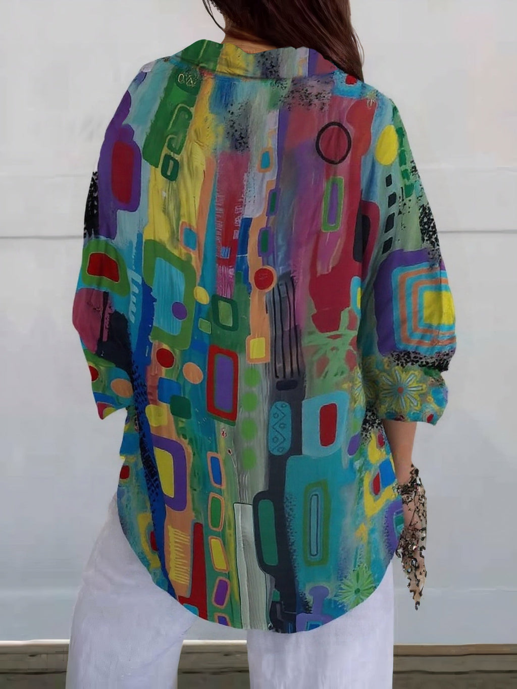 Elin | Vibrant Geometric Shirt