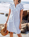 Veriana | Casual Striped Shirt Dress
