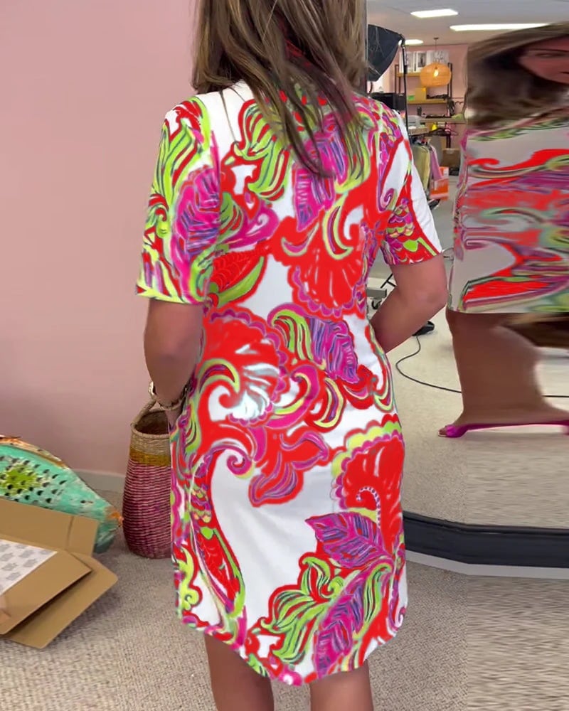 Virginia | Stylish Bold Print Midi Dress