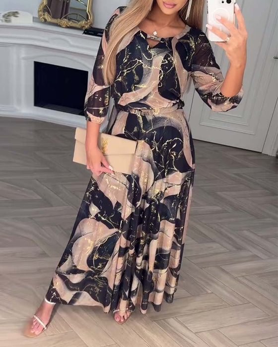 Isadora | Elegant Marble Maxi Dress