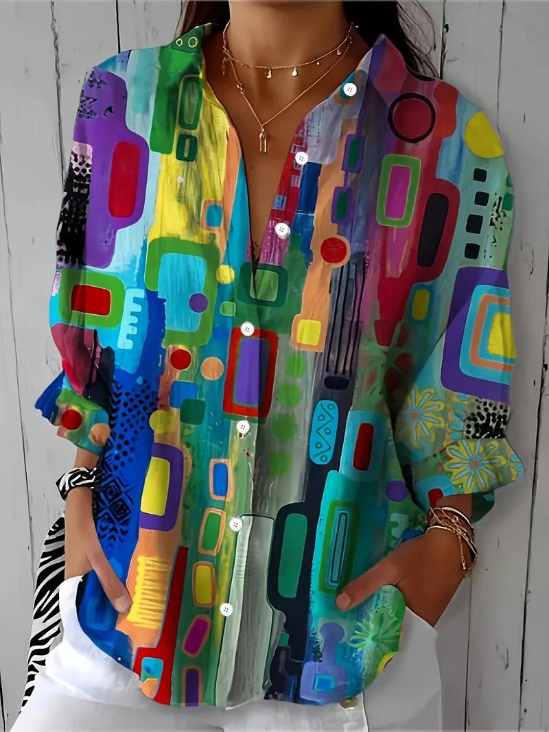 Elin | Vibrant Geometric Shirt