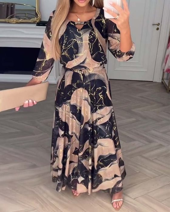 Isadora | Elegant Marble Maxi Dress