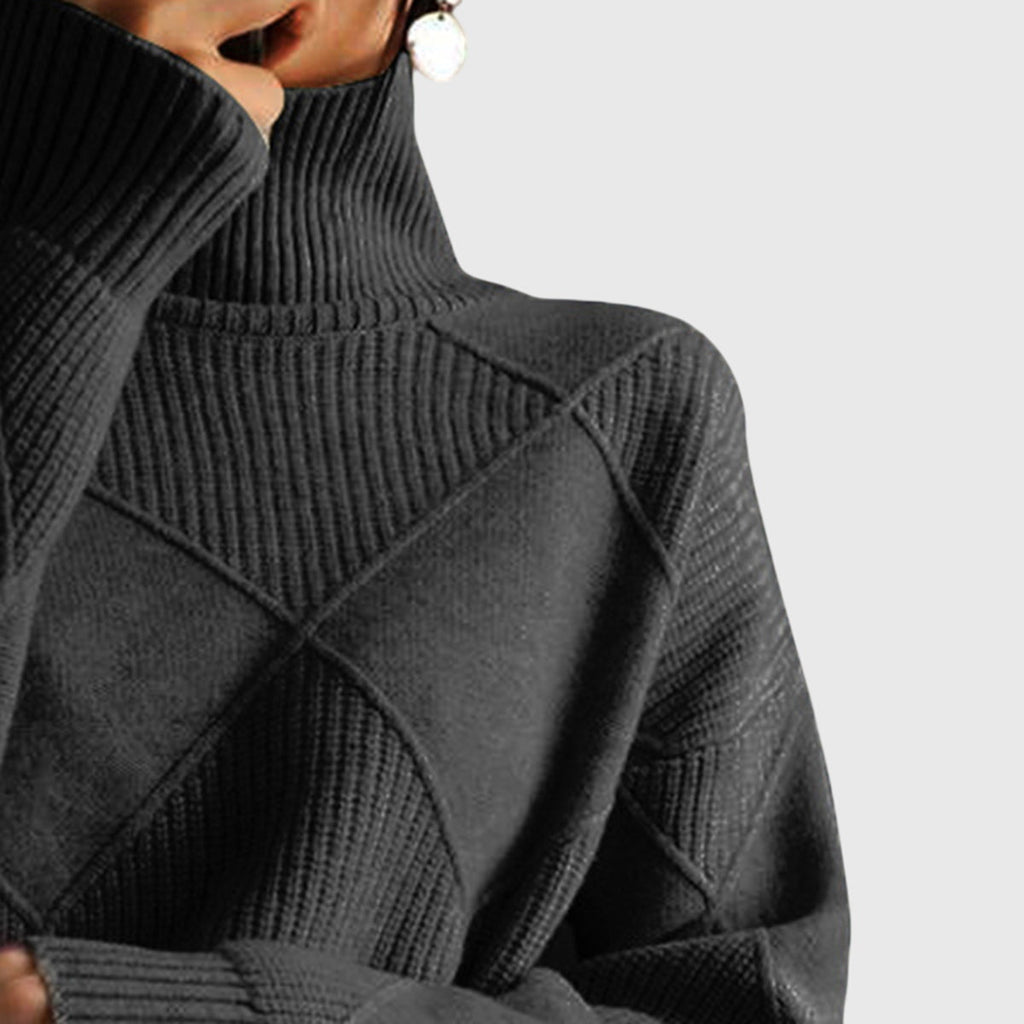 Verona | Geometric Turtleneck Sweater