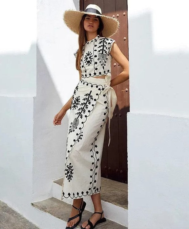 Cynthia | Stylish Printed Top and Skirt Set