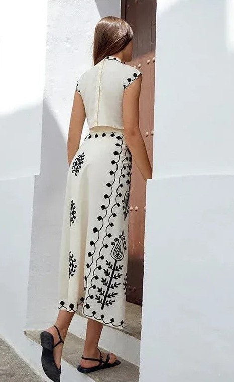 Cynthia | Stylish Printed Top and Skirt Set