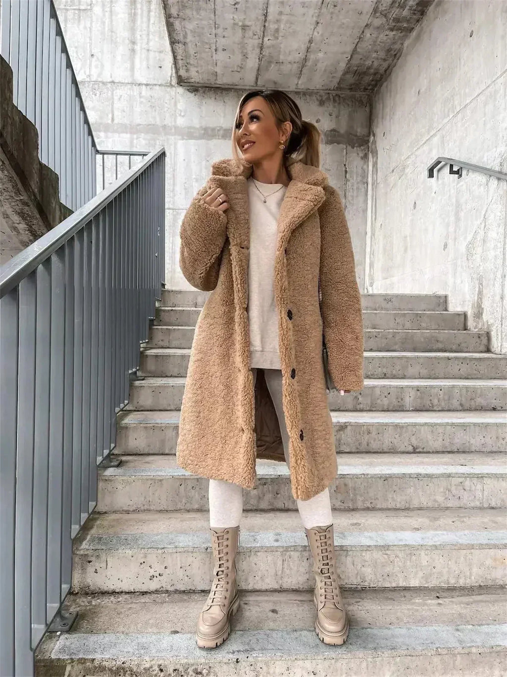 Marielle | Warm Teddy Long Jacket