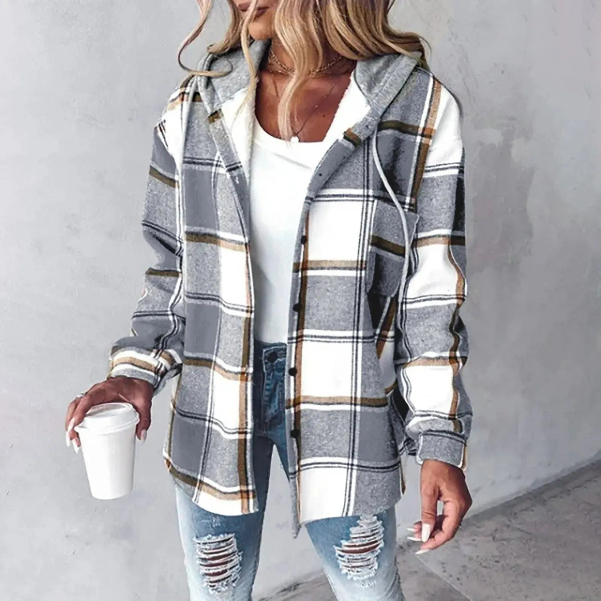 Shanie | Hooded Checkered Jacket