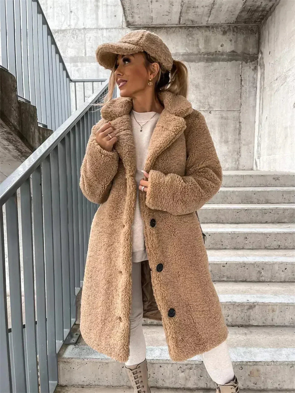 Marielle | Warm Teddy Long Jacket