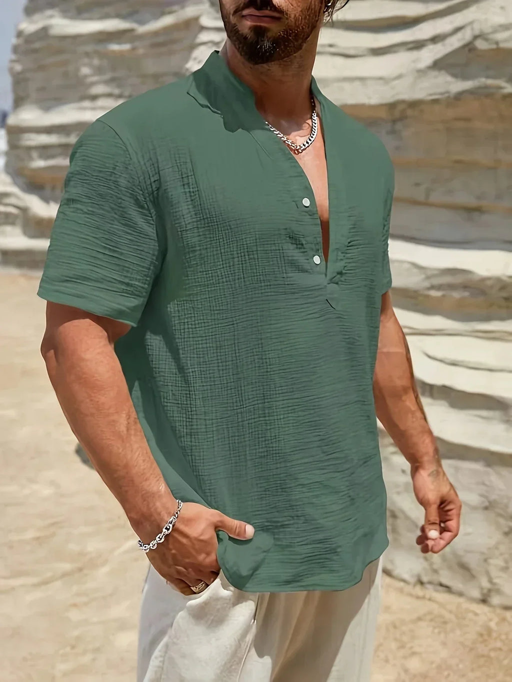 Scott | Cozy Stand-Collar Summer Shirt