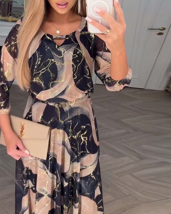 Isadora | Elegant Marble Maxi Dress
