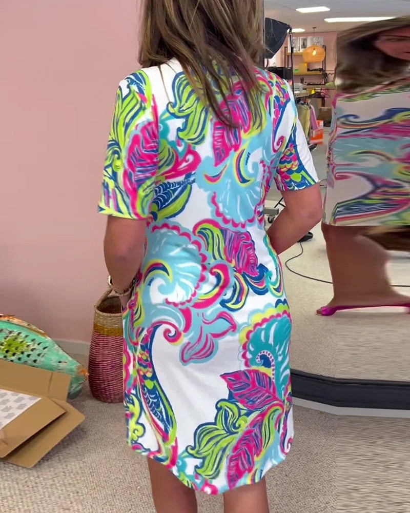 Virginia | Stylish Bold Print Midi Dress