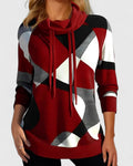 Maxine | Geometric Block Cowl Sweater