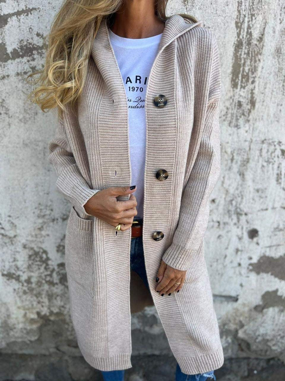 Ruby | Cozy Longline Hooded Cardigan