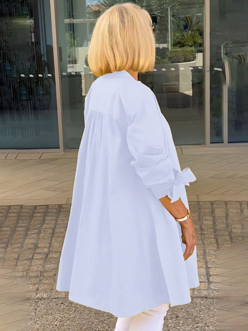 Venetia | Chic Tie-Sleeve Button Shirt