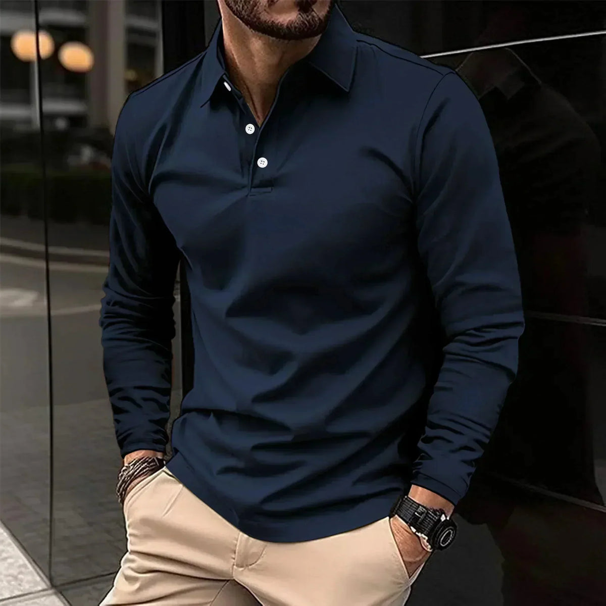 Adrian | Modern Fit Long-Sleeve Polo