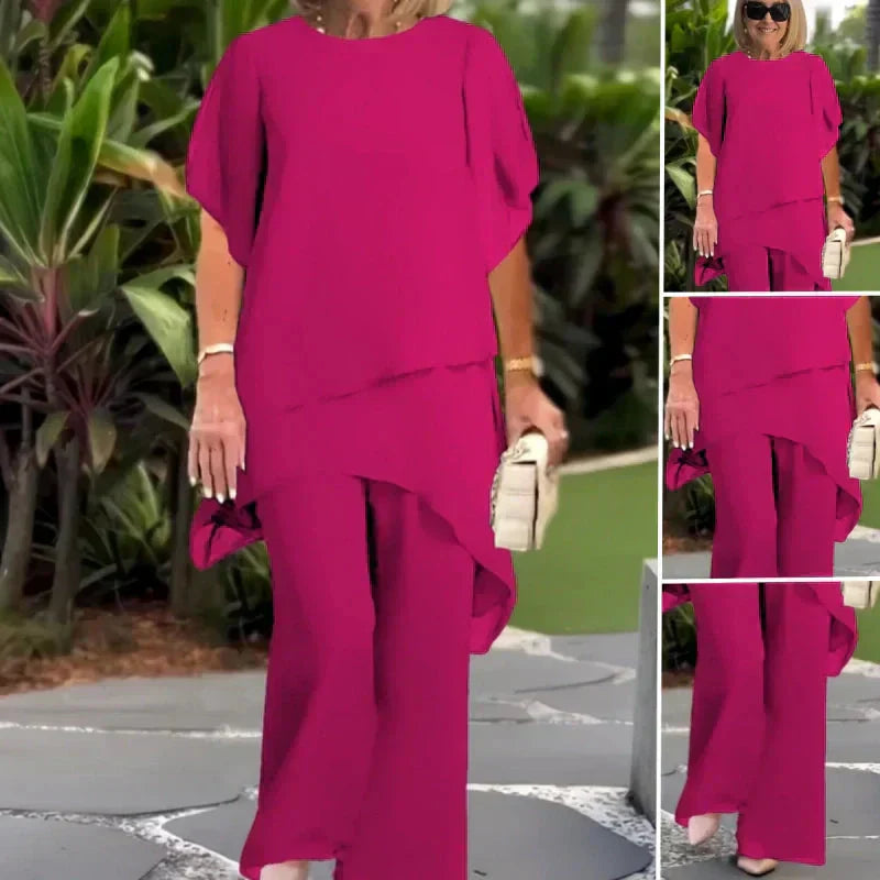 Herlie | Chic Irregular Top and Pants Set