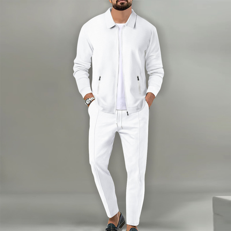 Matthew | Textured Full-Zip Casual Set