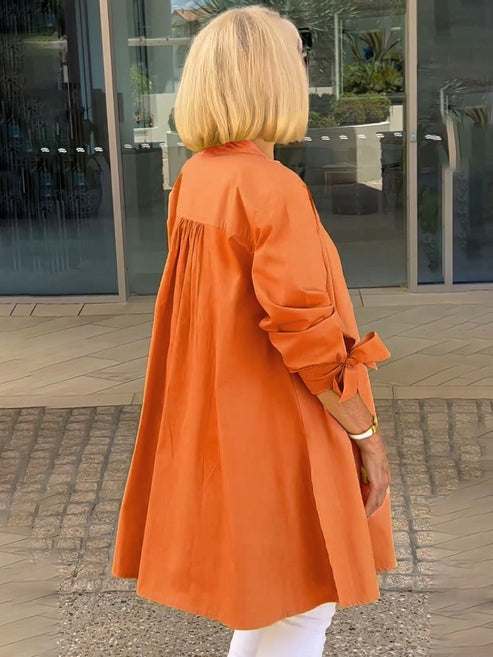 Venetia | Chic Tie-Sleeve Button Shirt